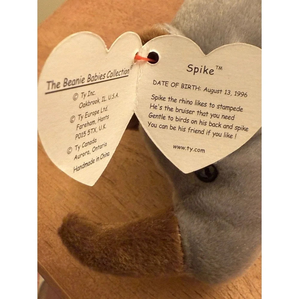 Spike Rhino Ty The Beanie Babies‎ Collection DOB August 13, 1996 Retired NWT